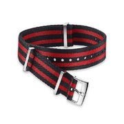 OMEGA NATO 5-Stripe Black and Red Strap 19-20mm